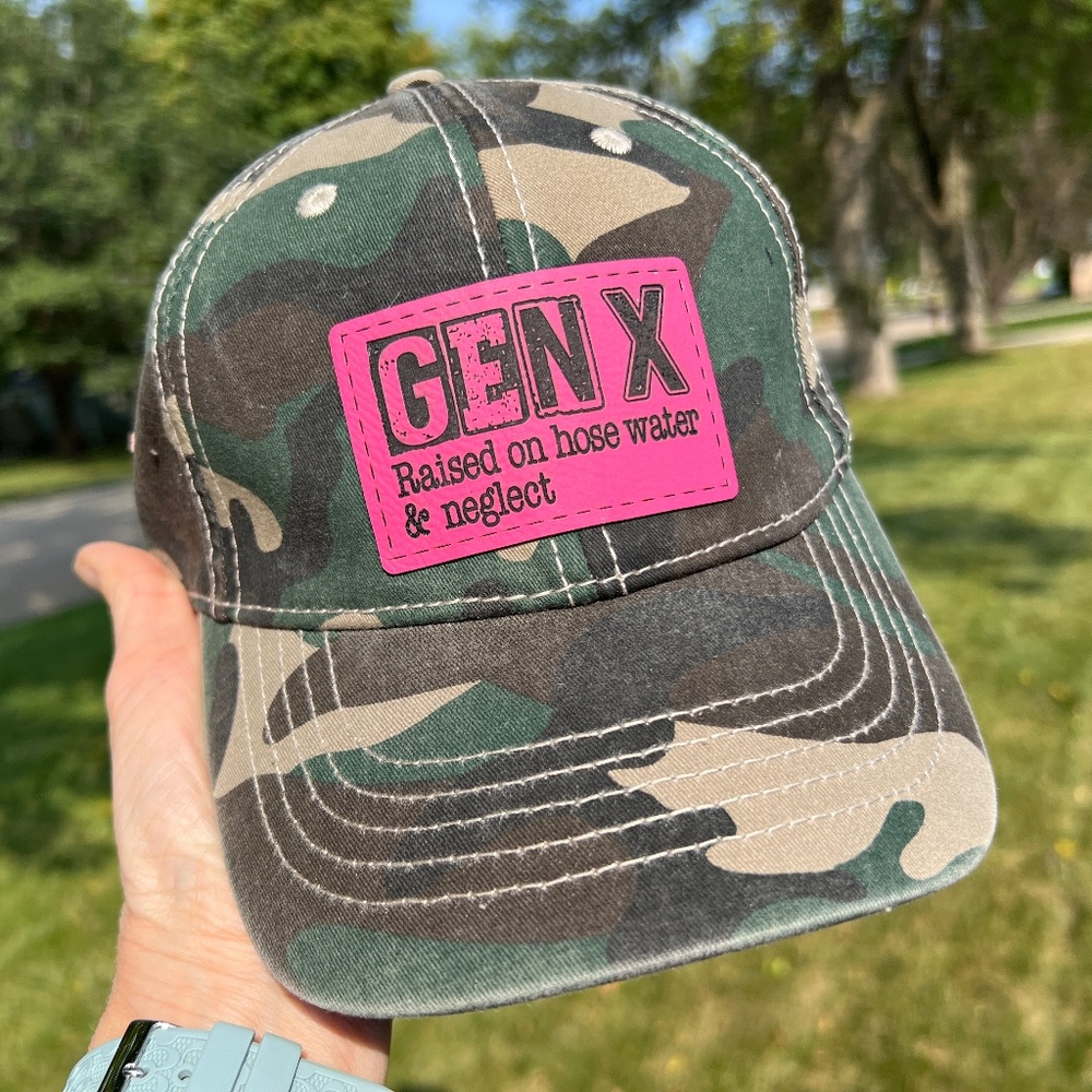 Womens NEW Camo Hat with Gen X Patch